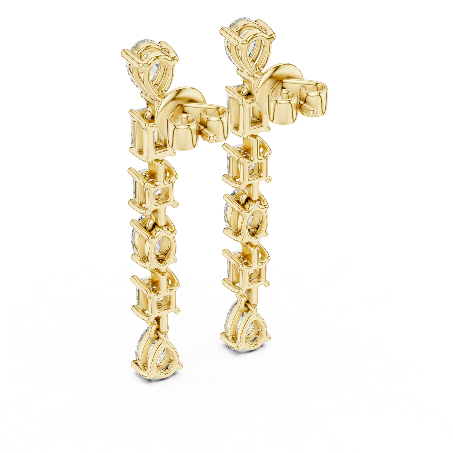 Luxury Multi-Shape Drop Earrings | Gold Long Dangle Sparkle | Bridal Statement Jewelry Gift