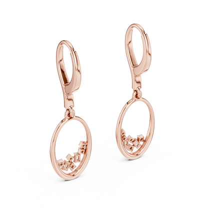 Cosmic Rhythm Diamond Hoops • Open-Oval Luxe Flow • Sculpted Gold Drop Elegance
