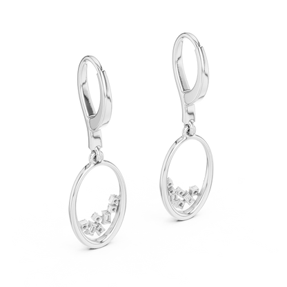 Cosmic Rhythm Diamond Hoops • Open-Oval Luxe Flow • Sculpted Gold Drop Elegance