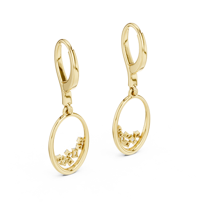 Cosmic Rhythm Diamond Hoops • Open-Oval Luxe Flow • Sculpted Gold Drop Elegance