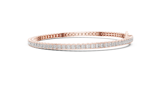 Princess Cut CZ Tennis Bracelet • Waterproof Gold Bracelet • Trendy Minimalist Gift • Minimal Luxury Jewelry