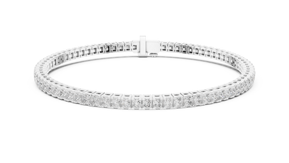 Princess Cut CZ Tennis Bracelet • Waterproof Gold Bracelet • Trendy Minimalist Gift • Minimal Luxury Jewelry