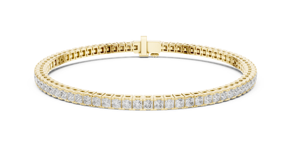 Princess Cut CZ Tennis Bracelet • Waterproof Gold Bracelet • Trendy Minimalist Gift • Minimal Luxury Jewelry