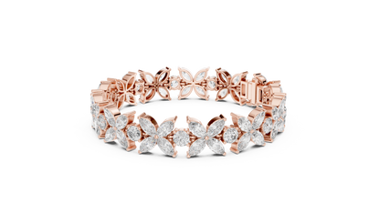 Sovereign Petal Diamond Bracelet – Marquise Cut Grandeur – Statement Diamond Luxury – Elite Floral Perfection