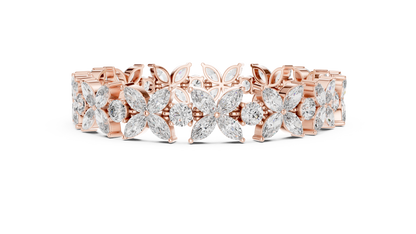 Sovereign Petal Diamond Bracelet – Marquise Cut Grandeur – Statement Diamond Luxury – Elite Floral Perfection