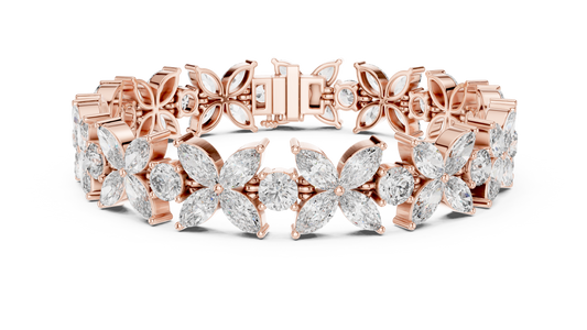 Sovereign Petal Diamond Bracelet – Marquise Cut Grandeur – Statement Diamond Luxury – Elite Floral Perfection