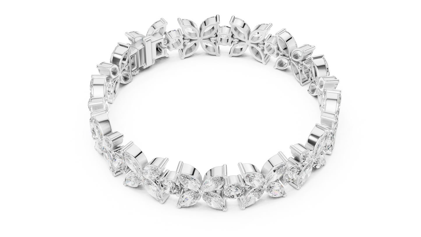 Sovereign Petal Diamond Bracelet – Marquise Cut Grandeur – Statement Diamond Luxury – Elite Floral Perfection