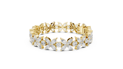 Sovereign Petal Diamond Bracelet – Marquise Cut Grandeur – Statement Diamond Luxury – Elite Floral Perfection