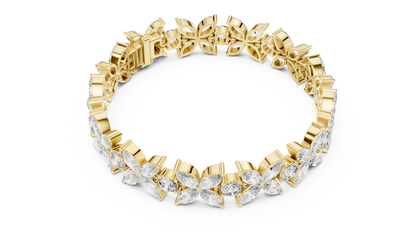 Sovereign Petal Diamond Bracelet – Marquise Cut Grandeur – Statement Diamond Luxury – Elite Floral Perfection