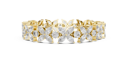Sovereign Petal Diamond Bracelet – Marquise Cut Grandeur – Statement Diamond Luxury – Elite Floral Perfection