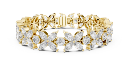 Sovereign Petal Diamond Bracelet – Marquise Cut Grandeur – Statement Diamond Luxury – Elite Floral Perfection
