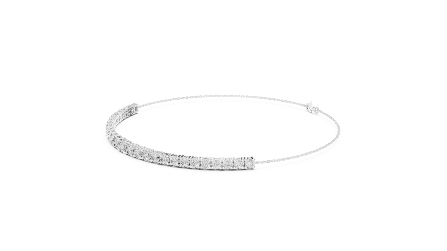 Virtuoso Diamond Bar Bracelet • Artisan Silver Setting • Elevated Silver Minimalist • Exquisite  Gift