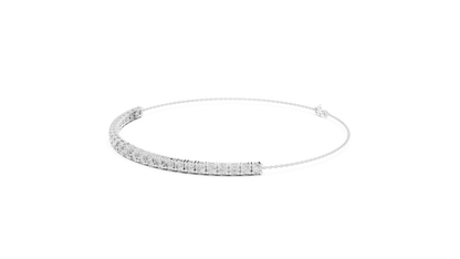Virtuoso Diamond Bar Bracelet • Artisan Silver Setting • Elevated Silver Minimalist • Exquisite  Gift