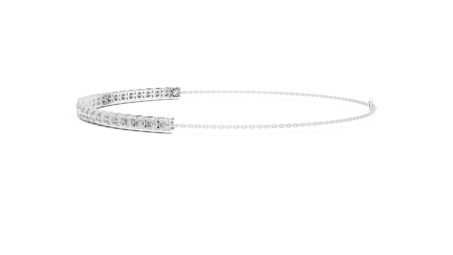 Virtuoso Diamond Bar Bracelet • Artisan Silver Setting • Elevated Silver Minimalist • Exquisite  Gift