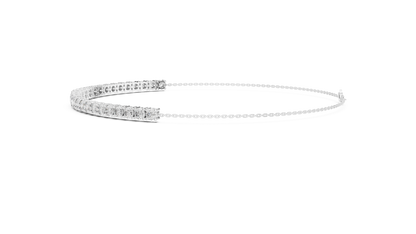 Virtuoso Diamond Bar Bracelet • Artisan Silver Setting • Elevated Silver Minimalist • Exquisite  Gift
