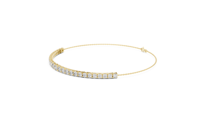 Virtuoso Diamond Bar Bracelet • Artisan Silver Setting • Elevated Silver Minimalist • Exquisite  Gift