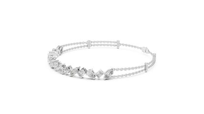 Grand Luxe Marquise-Pear Bracelet – Sculpted Diamond Elegance – Elite Dual Chain Design