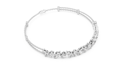 Grand Luxe Marquise-Pear Bracelet – Sculpted Diamond Elegance – Elite Dual Chain Design