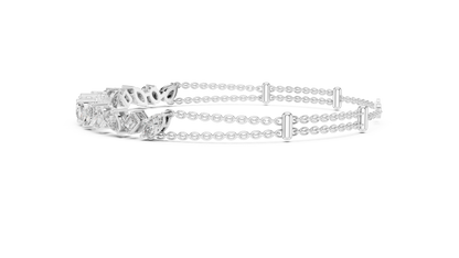 Grand Luxe Marquise-Pear Bracelet – Sculpted Diamond Elegance – Elite Dual Chain Design