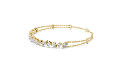 Grand Luxe Marquise-Pear Bracelet – Sculpted Diamond Elegance – Elite Dual Chain Design