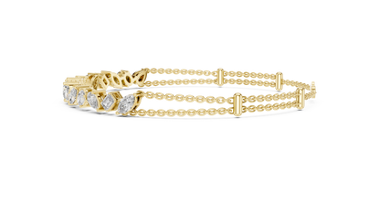 Grand Luxe Marquise-Pear Bracelet – Sculpted Diamond Elegance – Elite Dual Chain Design