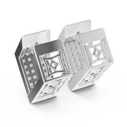 PavéMatrix™ Block Huggies | Angular Ice-Set Gold Earrings | Ultra-Clean Geometric Shine