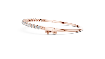 Bezel Diamond Bangle Bracelet • Luxe Minimal Silver Bracelet • Timeless Gift for Her