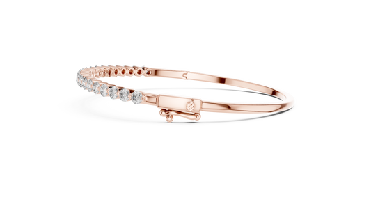 Bezel Diamond Bangle Bracelet • Luxe Minimal Silver Bracelet • Timeless Gift for Her