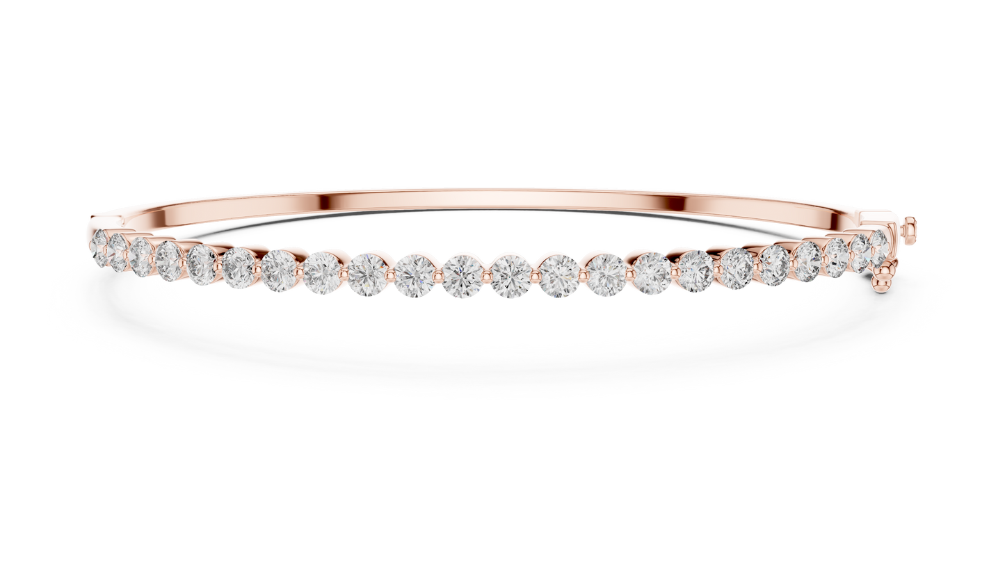 Bezel Diamond Bangle Bracelet • Luxe Minimal Silver Bracelet • Timeless Gift for Her