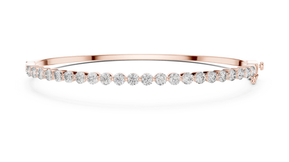 Bezel Diamond Bangle Bracelet • Luxe Minimal Silver Bracelet • Timeless Gift for Her