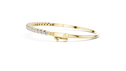 Bezel Diamond Bangle Bracelet • Luxe Minimal Silver Bracelet • Timeless Gift for Her