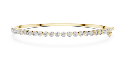 Bezel Diamond Bangle Bracelet • Luxe Minimal Silver Bracelet • Timeless Gift for Her