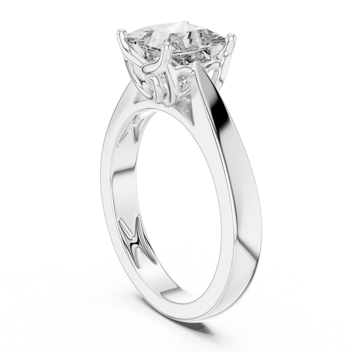 7mm Princess Cut Gemstone Measurement Scale View