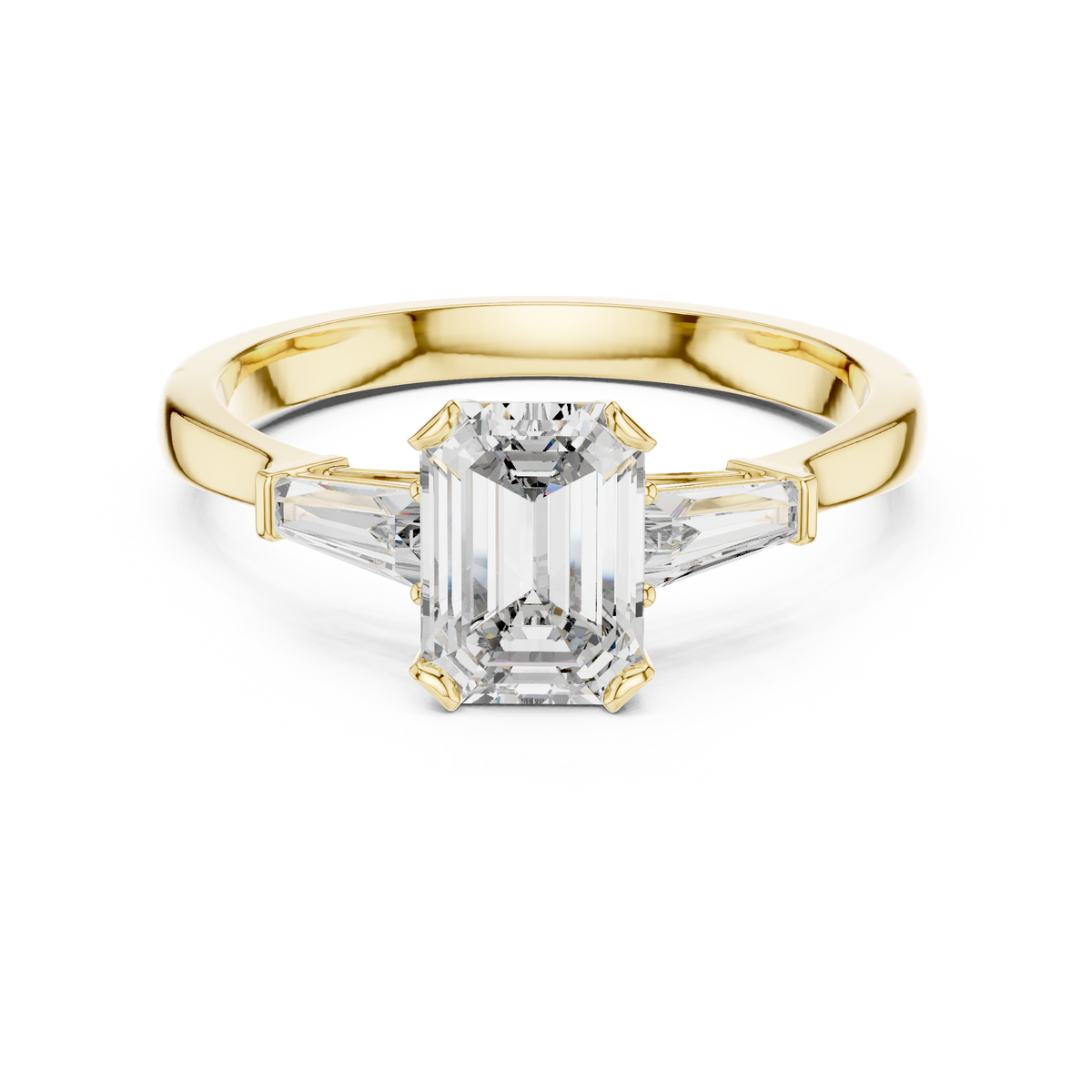 7x5mm Emerald Cut Diamond Ring Scale Measurement
