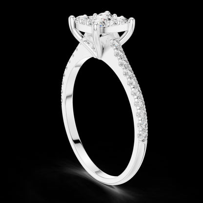 Cluster Diamond Engagement Ring • Dainty Pave Band • Sparkling Promise Ring • Elegant Bridal Jewelry