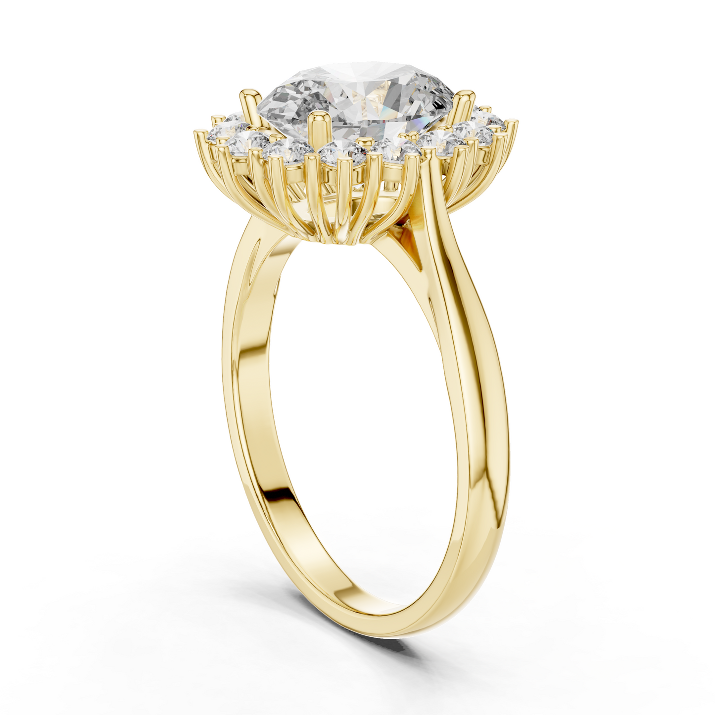 2.00Ct Oval Halo Cluster Ring – Floral Diamond Engagement Ring, Vintage-Inspired Bridal Jewelry