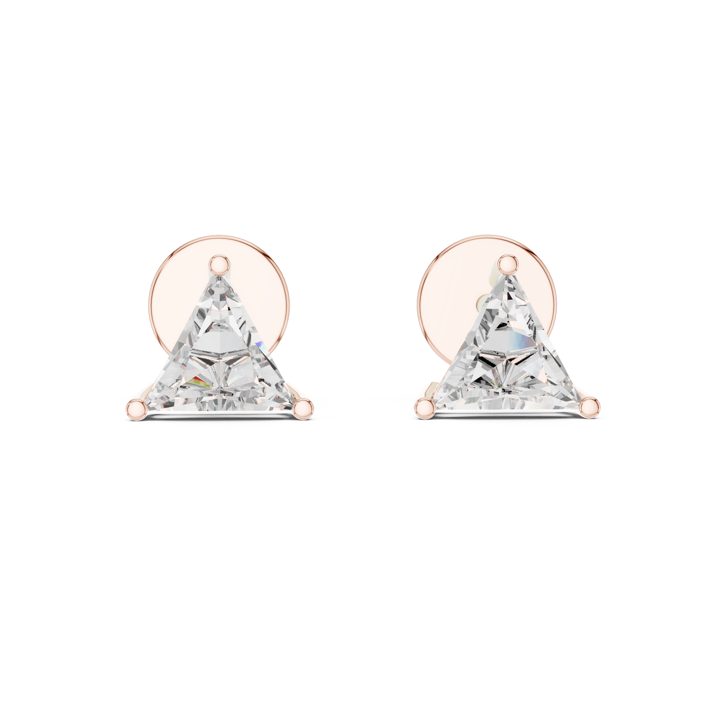 925 Sterling Silver Triangle Earrings Side