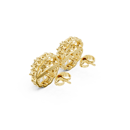 Velvet Aura Diamond Halo Studs • Brilliance Cluster Petal Design • Romantic Gift for Her