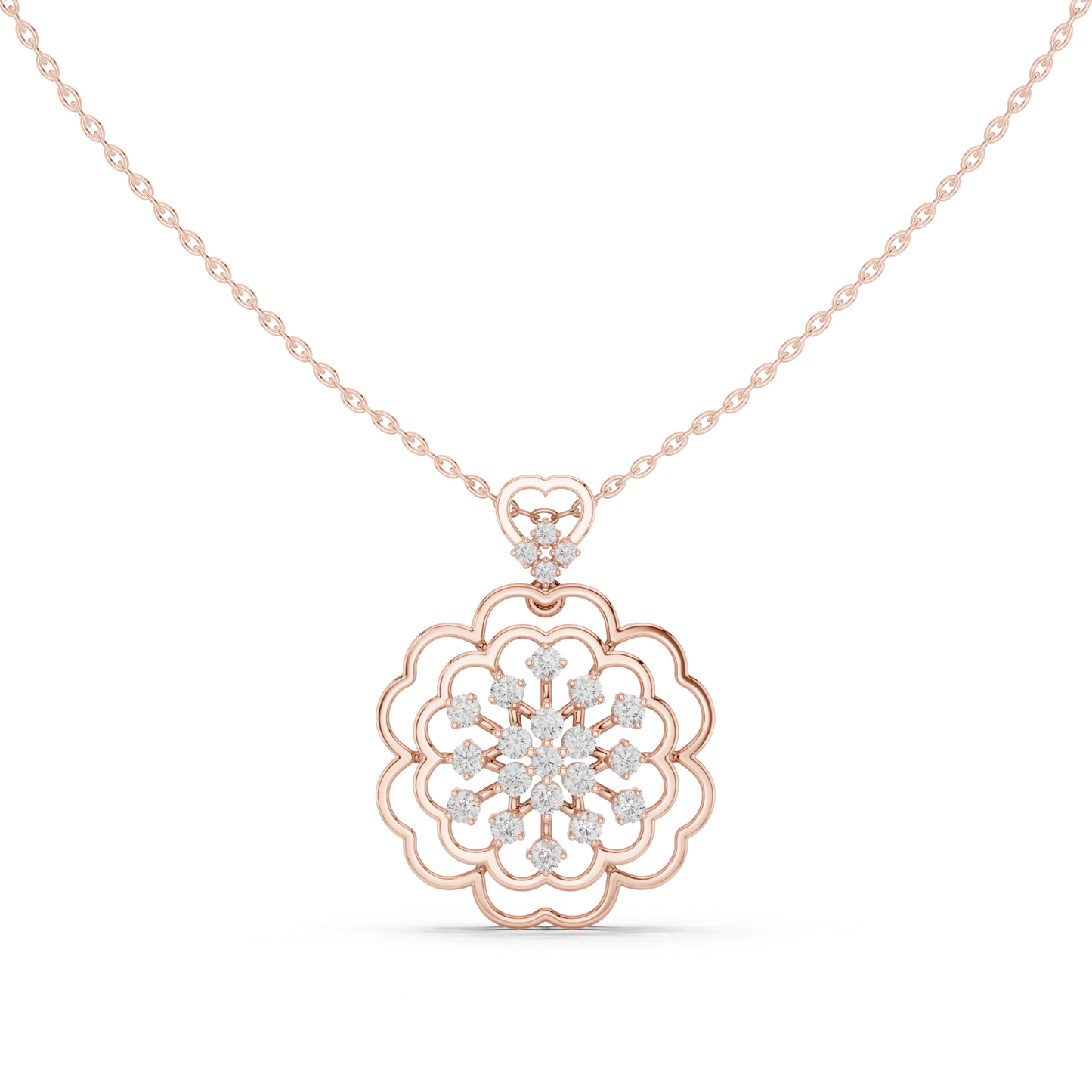 Lotus Filigree Pendant • Gold Floral Mandala  • Delicate Diamond Look Pendant • Everyday Women’s Jewelry