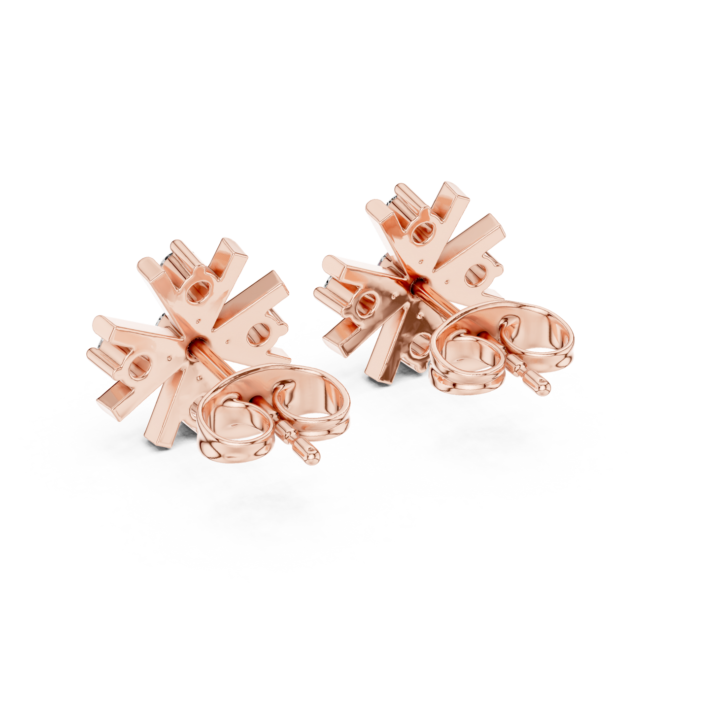 Vortex Star Diamond Studs • Multi-Spike Burst Earrings • High-Shine Gold Luxury Jewelry