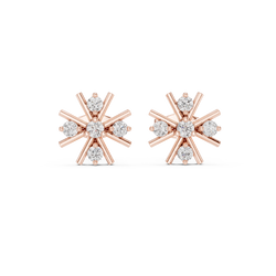 Vortex Star Diamond Studs • Multi-Spike Burst Earrings • High-Shine Gold Luxury Jewelry