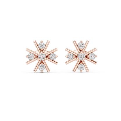 Vortex Star Diamond Studs • Multi-Spike Burst Earrings • High-Shine Gold Luxury Jewelry