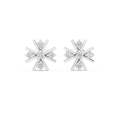 Vortex Star Diamond Studs • Multi-Spike Burst Earrings • High-Shine Gold Luxury Jewelry