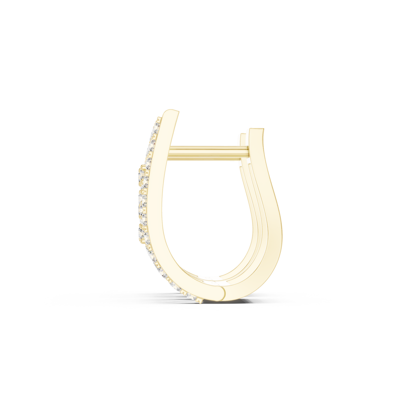 Fusion-Lattice Diamond Earrings • Advanced Gold Architecture • Radiant Precision Hoops