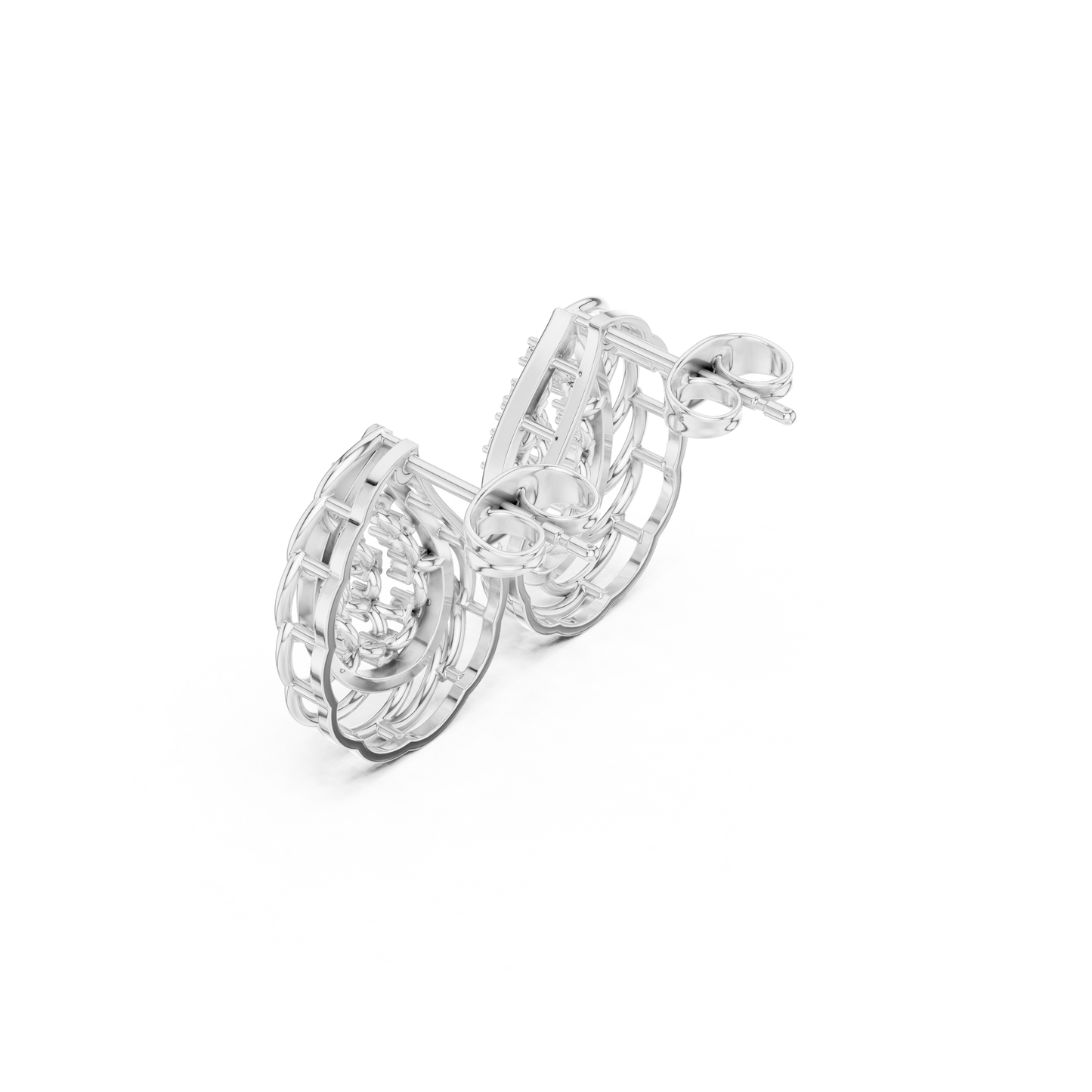 Phoenix Glow Cage Earrings • Blazing Diamond Cluster • Ultra-Luxe Gold Teardrop Art