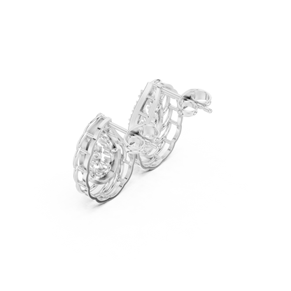 Phoenix Glow Cage Earrings • Blazing Diamond Cluster • Ultra-Luxe Gold Teardrop Art