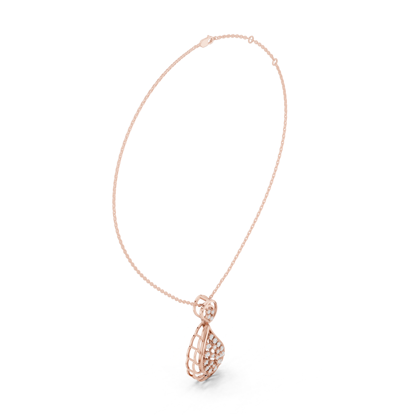 Paisley Diamond Drop Pendant • Elegant Teardrop Design • Luxury Sparkle Jewelry