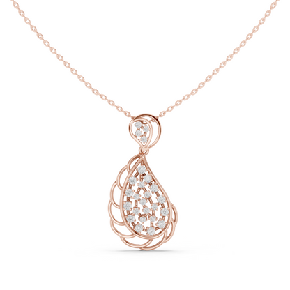 Classic Teardrop Diamond Pendant | Rare Used Gold Design | Elegant Combo Necklace For Daily Glam