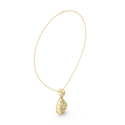 Paisley Diamond Drop Pendant • Elegant Teardrop Design • Luxury Sparkle Jewelry