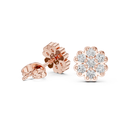 Cluster Diamond Earrings | Premium Gold Finish | Classic Floral Design With Modern Brilliance